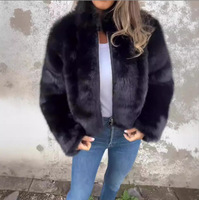 Veste décontractée à col montant et fermeture éclair pour femme, nouvelle collection automne/hiver, tendance