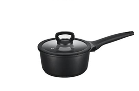 Casseroles en aluminium moulé sous pression de haute qualité, revêtement antiadhésif, série CURVED EARS, design exquis et dernier cri, noir profond - Product Image 3