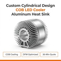 Dissipateur thermique en aluminium pour LED COB à haute performance thermique, design cylindrique personnalisé