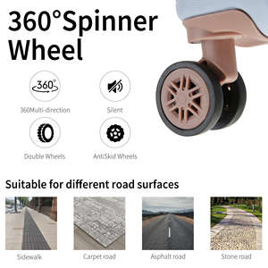 Ensemble <span class=keywords><strong>de</strong></span> valises violettes 20'' à roulettes, résistantes aux rayures, en ABS, avec double poignée télescopique et serrure à combinaison, bagages cabine modernes - Product Image 3