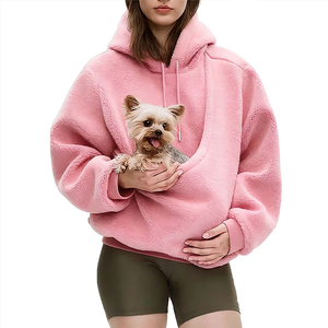 Fabricant Vente de Gros Sweat à Capuche Polaire Fluffy Color Block Poche Personnalisée Poids Lourd Hiver Épais Chaud Solide Sherpa Ninja Hoodie - Product Image 1