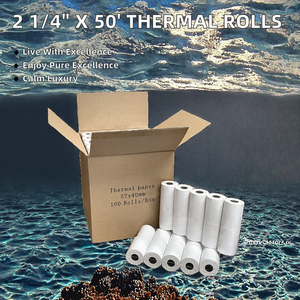 HUIYINDA Rollos de Papel Térmico Blanco de una Sola Capa de 57 mm, 2 1/4" X 50', Resistentes a la Decoloración, para Restaurantes, Supermercados y Centros Comerciales - Product Image 2