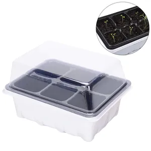 6 Zellen Kunststoff Kindergarten Töpfe Pflanzen Samenschale Kit Pflanzen keimung sbox mit Kuppel und Basis Garten Grow Box Garten bedarf