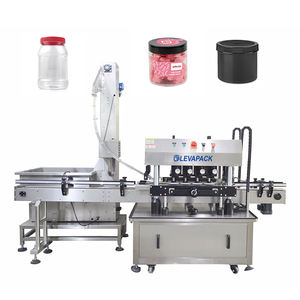 Tampa De Elevação Automática Garrafa De Plástico Cabeça Dupla Máquina Tampando De Quatro Rodas - Product Image 3