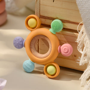 Juguetes de dentición divertidos sin BPA personalizados, anillo masticable de silicona suave de grado alimenticio para recién nacidos, juguetes de silicona para el sol para bebés, mordedor - Product Image 6