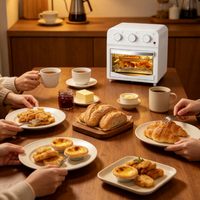 Four à Friture à Air Chaud Mécanique 12L avec Triple Commande par Bouton, Grille de Cuisson Multi-niveaux, Fenêtre en Verre Transparent, Appareil de Cuisine Domestique