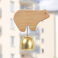 Timbre de madera magnético hecho a mano con timbre de latón, campana de notificación ecológica para alquiler para tienda Boutique de apartamentos