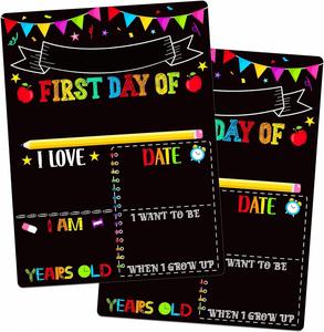 Panneau de tableau noir double face pour enfants, idéal pour la rentrée scolaire et comme accessoire photo pour le premier jour d'école - Product Image 3