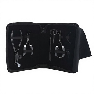 Kit de herramientas de alicates de extensión de cabello profesional Cinta en extensión de cabello y alicates de cuentas Tijera de corte Gancho de tracción Coser agujas - Product Image 1