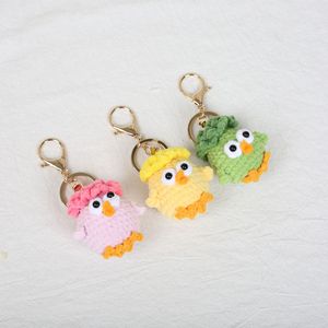 Lindo <span class=keywords><strong>Llavero</strong></span> de Pollo Novato, Llaveros de Animales Tejidos a Mano, Amuletos de Ganchillo, <span class=keywords><strong>Amigurumi</strong></span>, <span class=keywords><strong>Llavero</strong></span> de Pollo de Ganchillo - Product Image 1