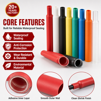 Kit de gaines thermorétractables adhésives à double paroi imprimées sur mesure 600V 3:1 multicolores RoHS Reach pour la protection des câbles