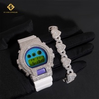 Vendita Calda Accessori e Parti per Orologi Iced Out Dw6900 Gioielli Hip Hop in Argento 925 con Lunetta in Diamanti Moissanite VVS D Colorati