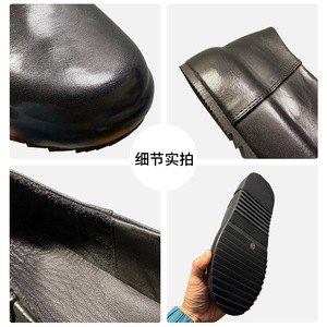 Mocasines de Piel Genuina para Hombre, Negros, de Tacón Bajo, Transpirables, Casuales, de Color Sólido, Moda Juvenil - Product Image 5