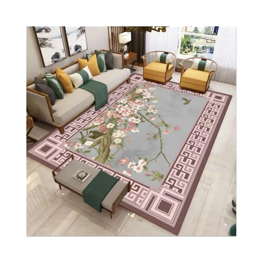 Decorative Luxury Moquette Du Sol Carpet Printed Nordic Rug Customizable Stain Resistant Polyester Floor Mat For Office Mat