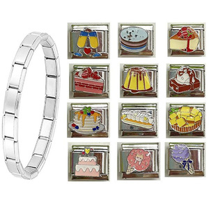 Modular Bracelet 9mm Food Theme Charm Set Zinc Alloy Bezel Setting Gift For Women - Product Image 5