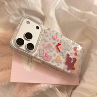Coque Souple Transparente à Paillettes Motif Floral Estival pour iPhone 17 Pro, Compatible Apple 16, 15, 13, 14 – Nouveau Style