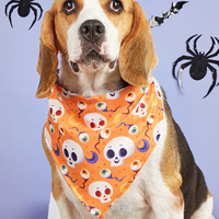 Accessoire d'Halloween pour chien Écharpe décorative Bavoir pour animaux de compagnie en hiver Motif animal imprimé HD en polyester pour chats