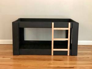 Nouveau Grand Nid d'Animaux d'Intérieur en Bois Personnalisé avec Lit en Velours, Mousse Caoutchouc et Lin pour Chiens et Chats - Product Image 3