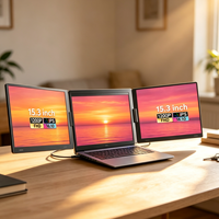 Moniteur portable 15,3 pouces, triple extension d'écran pour ordinateur portable, Display Link, moniteur portable 1200P IPS, vente en gros