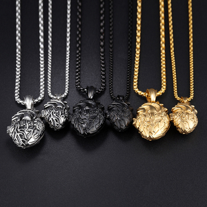 K073 Bijoux de Personnalité en Acier Inoxydable Organes Humains Anatomiques Ouvrables Pendentif en Forme de Cœur Collier Hip Hop pour Hommes - Product Image 2