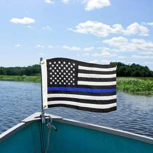 पतली नीली लाइन फ्लैग 12x18 इंच के आउटडोर पुलिस के झंडे कशीदाकारी के साथ भारी ड्यूटी नायलॉन ध्वज - Product Image 6