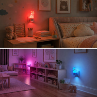 Veilleuse LOHAS Mignonne en forme de chiot, à brancher, avec capteur crépusculaire, changement de couleur RGB, intensité variable, veilleuses RGB Schnauzer pour chambre à coucher