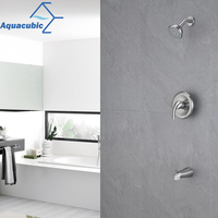 Ensemble de robinet de douche avec bec de baignoire Chrome Salle de bain Mélangeur de pluie Système de douche