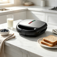Grille-pain à sandwichs 2 tranches détachable JD2267C antiadhésif 700-750W avec fonction Cool Touch