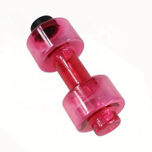 Botellas de Agua Ecológicas con Forma de Mancuerna para Gimnasio, Botellas de Agua Deportivas de Plástico Rosa con Logotipo Personalizado - Product Image 1