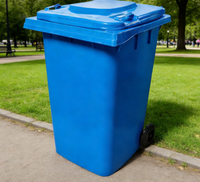 Poubelle rectangulaire vert de 120 L, de qualité commerciale, en plastique pour extérieur, Zhenghe AA0065, écologique pour les jardins et les parcs