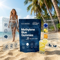 Gummies OEM au bleu de méthylène 5mg – Supplément Nootropique pour l'Énergie Cellulaire et le Soutien Cognitif – Améliore la Mémoire Cérébrale – Gommes Bleues