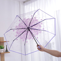 Paraguas Plegable Transparente, Paraguas de Moda para Estudiantes, Estilo Masculino, Paraguas de Plástico para la Lluvia, Parapluie Reforzado