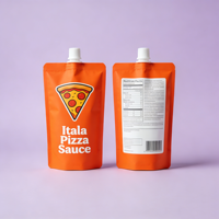 Sachet Doypack personnalisé imprimé pour pâte de ketchup, liquides, sachet à bec verseur en plastique stérilisable pour sauce tomate, sauce pizza et chewing-gum