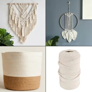 Nhà Máy Trực Tiếp-Cung Cấp 100M Macrame Dây 4-6Mm Màu Sắc Tự Nhiên Bông Sợi Dây Thừng Sợi Dây Thừng Sợi Dây Thừng Cho DIY Craft Đan Và Trang Trí - Product Image 6