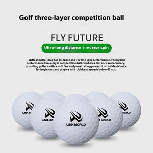 Balle de golf personnalisable en Surlyn, améliorée, longue portée, trois couches, avec impressions variées (textes, logos, motifs), écologique, 85% Surlyn - Product Image 2