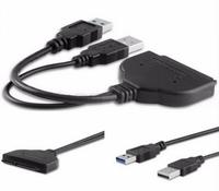 Kabel Data Hard Disk mikro SATA 16 Pin, kabel konverter adaptor Ssd Hdd USB 2.0 3.0 ke Sata kualitas tinggi
