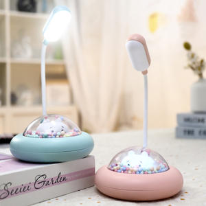 Lindo conejo platillo volador cápsula espacial colorida <span class=keywords><strong>noche</strong></span> niños aprenden a leer protección para los ojos lámpara de escritorio dormitorio carga USB - Product Image 1