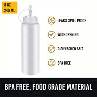 Bouteilles à eau de cuisine de 8 oz pour liquides Bouteilles à presser de condiments étanches pour sauces