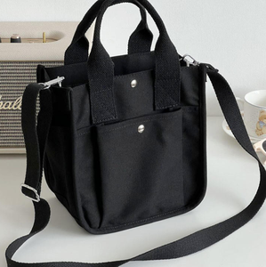 Customized Thick Canvas <b>Handbag</b> with Pocket Logo Canvas Messenger Diagonal Span Cotton Small Canvas <b>Handbag</b> - Product Image 1
