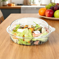 Boîte à bento ronde en PET transparent LOKYO, 16 oz, 32 oz, récipient en plastique pour la préparation des repas, pour salade de fruits, pâtisserie, sandwich
