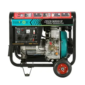 Tangki bahan bakar besar, generator diesel bingkai terbuka portabel 4.8/5kw 5.2/5,5 kW untuk lokasi konstruksi