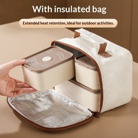 Boîte à lunch carrée empilable en acier inoxydable SUS304 de 1 à 2 L, hermétique, compatible micro-ondes, design moderne, pour aliments