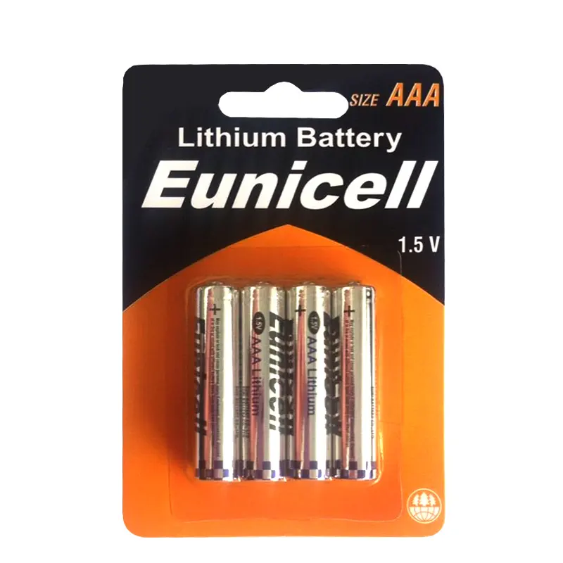 Eunicellブランド4パックリチウム電池AAAA 1.5v電子li-fes2電池