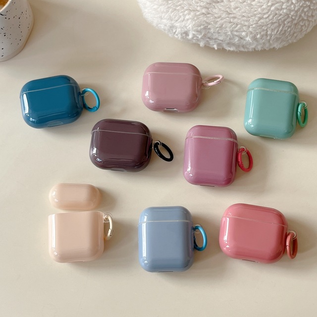 Solid Color Glossy Simple Earpods Case for Apple Airpods 1 2 3 4 Pro 2 Wireless Earphone Cover Charging Box for Airpods Pro 3