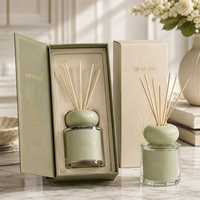 Bouteille diffuseur de parfum en verre transparent 150 ml avec bâtonnets, étiquettes personnalisées, pour décoration intérieure, avec boîte