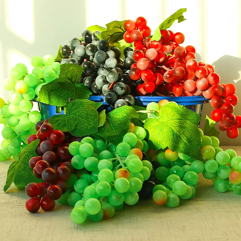 Raisin artificiel en plastique modèle de fruit artificiel simulation de fruit accessoire plante verte décoration suspendue décoration murale de la maison