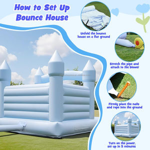 Château gonflable de qualité commerciale pour intérieur et extérieur avec toboggan, château gonflable pour fêtes et locations de mariages - Product Image 3