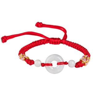 แหวนหยกธรรมชาติแบบปรับได้ สร้อยข้อมือหยกคุณภาพสูง งานถักทออย่างดี เครื่องประดับสำหรับผู้หญิง หยกขายส่ง SL05 - Product Image 4
