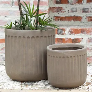 Vasos de fibra de argila para decoração, vaso de flores de cimento com cilindro criativo para decoração de casa e jardim
