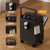 Maleta de Viaje Económica y Moderna con Ruedas Giratorias, Gran Capacidad, Diseño Personalizado con Apertura Frontal